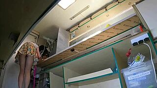 boss upskirts sexy shaved panties at work