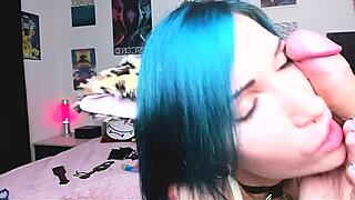 i'm gagging on this huge cock deepthroating till creampie spills