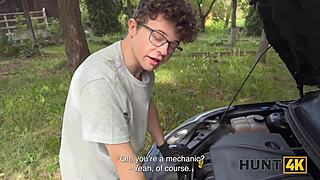 Hunt4k! Cuck Watches Shaved Girlfriend's Wild Car Ride!