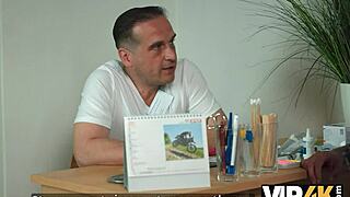 vip4k czech blonde patient's wet pussy drips during unexpected doctor cheating