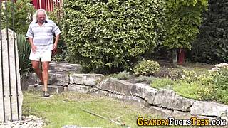 Teen hottie grinds and rides old cock to facial 😈👴