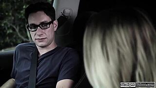 Driving instructor pounds petite teen outdoors roughly