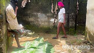 😏 petite ebony teen rides bbc outdoors crazy! 🔥