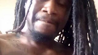 vibing to drill music while jacking big black cock