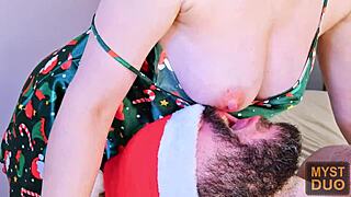 getting festive with nipple play leading to epic shudders - myst duo
