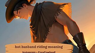 husband rides wildly moaning to intense orgasm