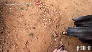 dread babe's wet pussy nearly caught public fucking