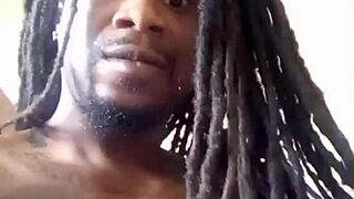 vibing to drill music while jacking big black cock