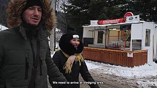 Laura quest winter outdoor flashing tease?