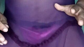 Portuguese crossdresser models pink satin panties in lingerie