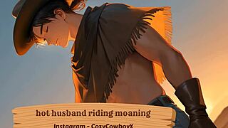 husband rides wildly moaning to intense orgasm