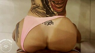 horny brazilian redhead bikini slut fucked in kitchen