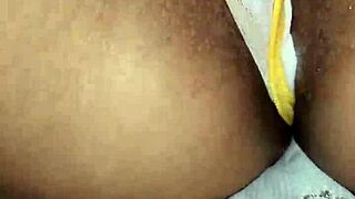 sexy vered wifey teases juicy tight pussy in yellow lingerie