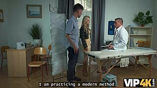 vip4k czech blonde patient's wet pussy drips during unexpected doctor cheating