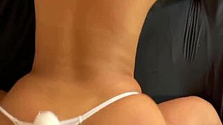 Tiny Latina rims rough then blows deep in backstage POV doggy!