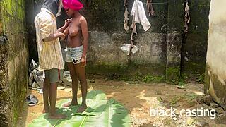 😏 petite ebony teen rides bbc outdoors crazy! 🔥