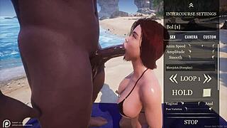 Curvy redhead milf Sonia squirts on BBC at beach