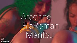 three bound goddesses force deepthroat worship on their perfect feet