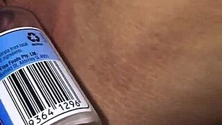 wife's swollen clit gets juicy suction closeup