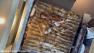 Monika Fox Naked Hotel Bed Tease Pierced Nipples Shaved Pussy