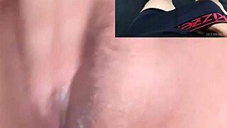 ex watching his ex's naughty teen finger her wet pussy till he explodes on sheer red