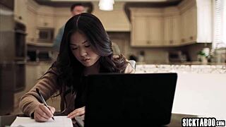 Jealous Asian Teen Lulu Chu Fucks After Masturbation Blowjob With Slimthick Vic!