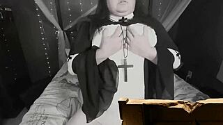 Sexy BBW Anal Nun Exorcism with Huge Ass Shaking