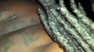 vibing to drill music while jacking big black cock