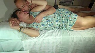 Romantic milf's big hairy pussy overflows with passionate creampie pounding