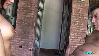 Gym brunette babe's shaved pussy licked and doggystyle pounded
