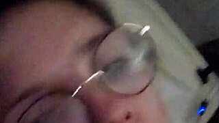 Petite milf deepthroats my cock face fucks hard!