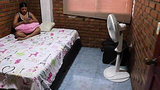 Beautiful woman invites best friend for intimate play with her doll