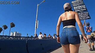 candid voyeur catches huge asses shaking in tight shorts and jeans