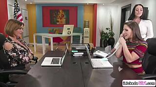Brunette Applicants FACE SIT Lesbian Boss With DILDO