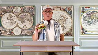 innocent student teacher's nylon tease hides juicy shaved pussy reveal