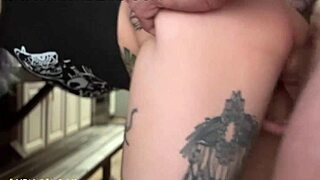 Goth girl gets creampied in kitchen