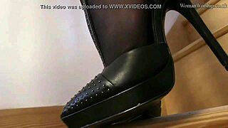 Fierce Lady Demands Shoe Licking in Office at Work