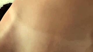 Curly brunette's flexible pov deepthroat ends with cum on ass