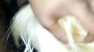 White slut deepthroats black cock