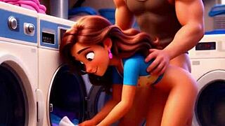 laundry anal pounding milf creampie