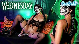 hey wednesday addams, why so horny masturbating to halloween squirt?