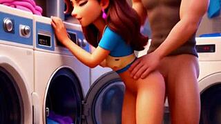 laundry anal pounding milf creampie