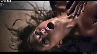 Tiny addicted chick rides huge monster cock cowgirl style relentlessly