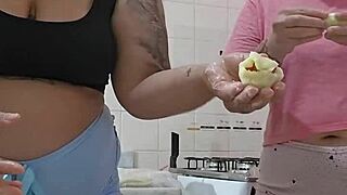 naughty husband calls big assed helper for house teasing