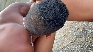 African Nudist Beach Couple Big Tits Public Orgasm Fuck!