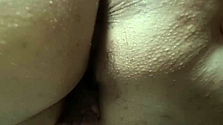 massive cumshot floods mature big ass slut