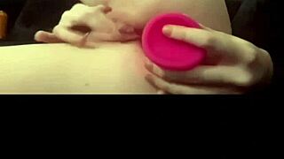 horny british gf masturbates tight pussy on webcam