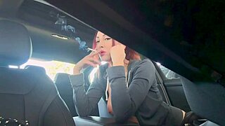 Italian Milf Artemisia Flashes Tits Smoking Car?