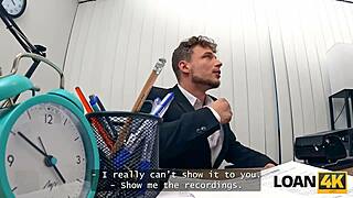 caught cheating wife seduces boss with fingering in stockings at the office