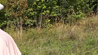 fit granny begs young stud for intense outdoor pounding